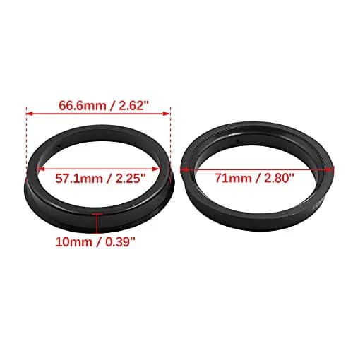 X AUTOHAUX Plastic Hub Centric Rings 57.1mm ID to 66.6mm OD | Eliminate Steering Vibrations thumbnail 4