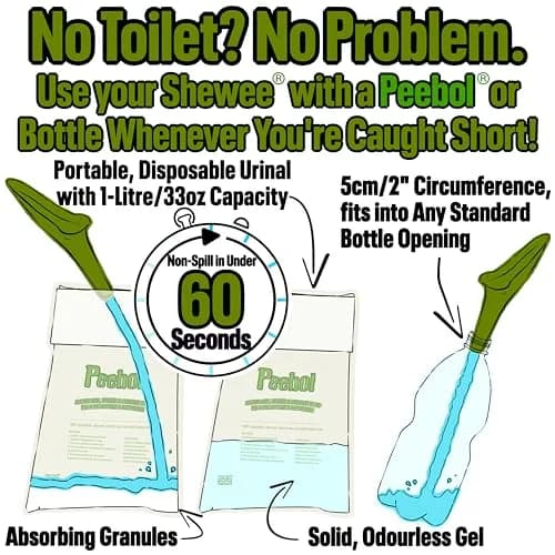 SHEWEE Flexi Female Urinal Funnel 35g (1.23oz) NATO Green | Stand to Pee Device for Women thumbnail 7