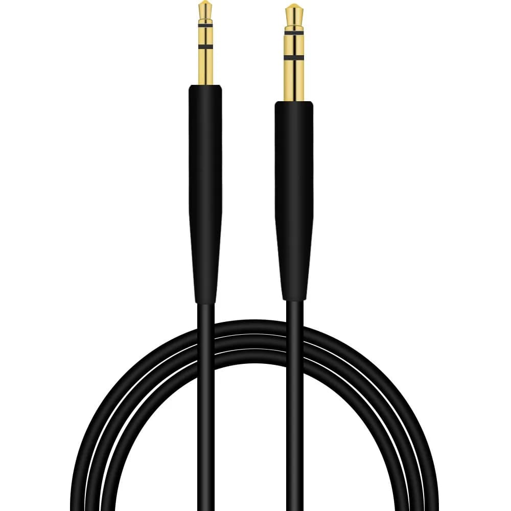 Aquelo Replacement Cable for Bose QC35 II Headphones | 150cm (4.9ft) Black Male-to-Male Audio Cord - main product image