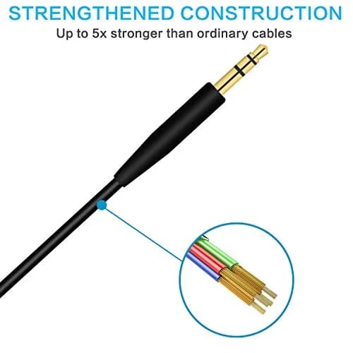 Aquelo Replacement Headphone Cable for Bose QC35 II, QC45, NC700, QC25, SoundLink, SoundTrue (Black, 1.5m) thumbnail 2
