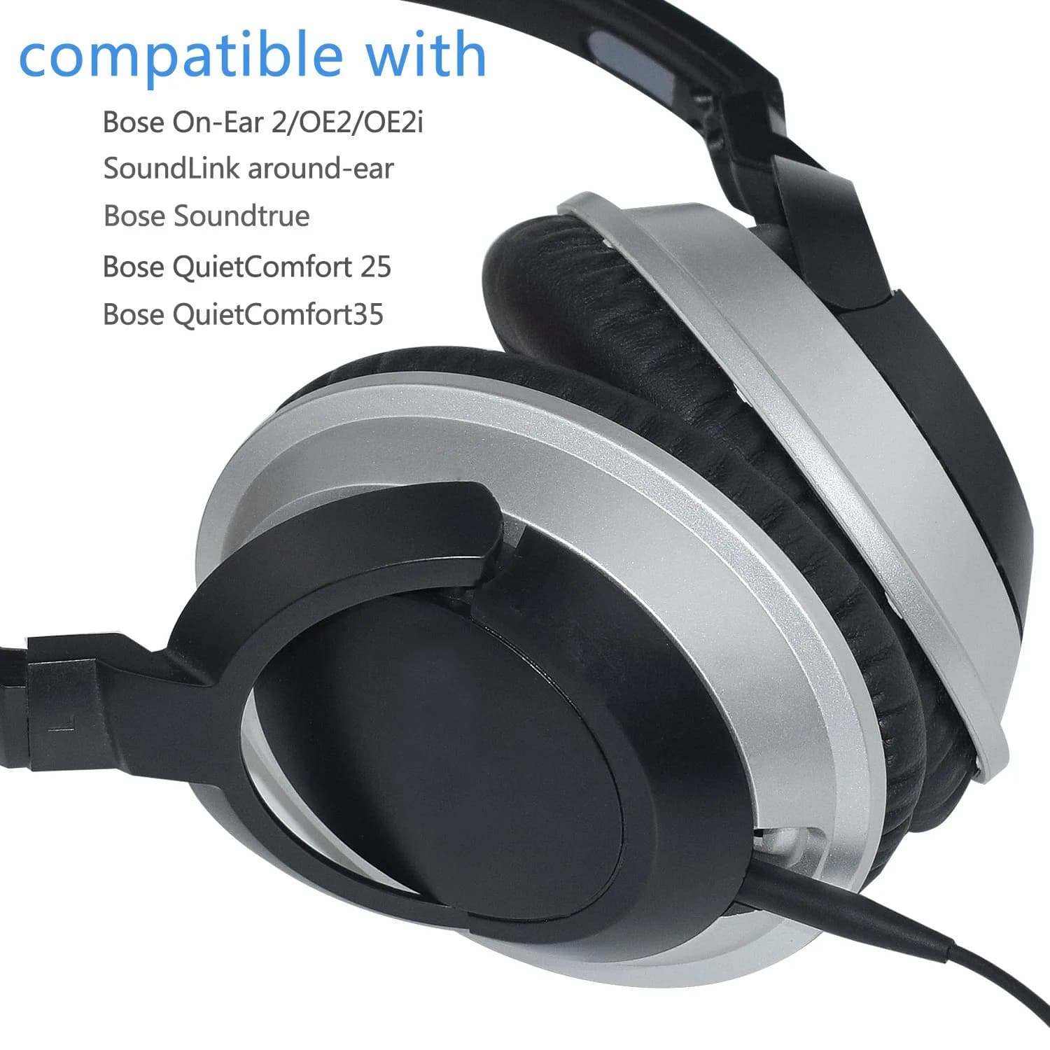 Aquelo Replacement Headphone Cable for Bose QC35 II, QC45, NC700, QC25, SoundLink, SoundTrue (Black, 1.5m) - view 3