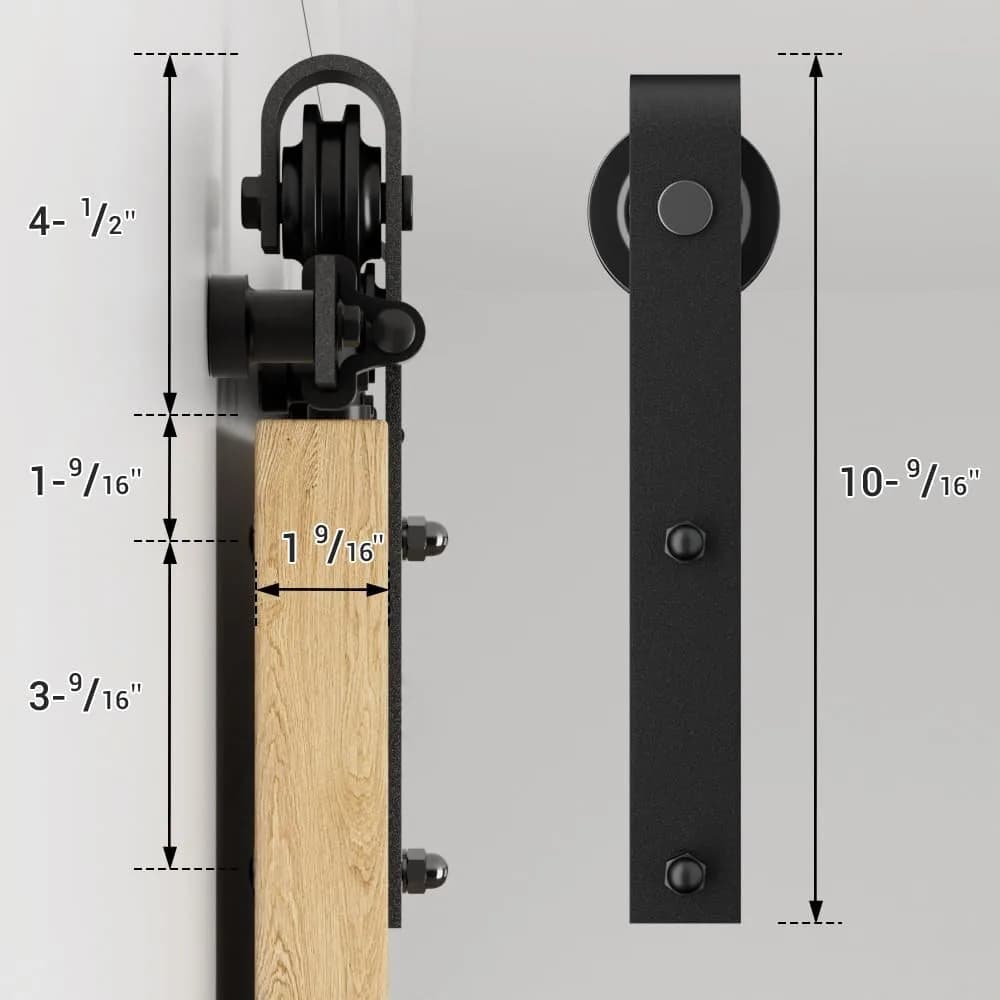 CCJH 9.6ft Sliding Barn Door Hardware Kit for Single Wooden Door | Max Fit 59'' Wide Door Panel - view 9