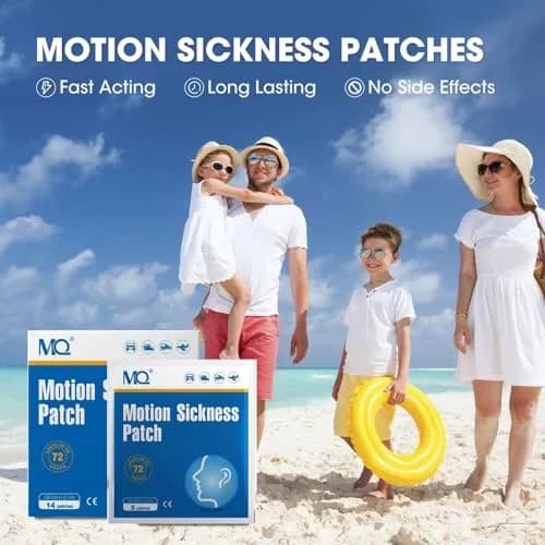 MQ 14ct Motion Sickness Patches Non Drowsy Waterproof Patch Behind Ear for Cruise Travel, Long Last 72H | Natural Herb Relief thumbnail 2