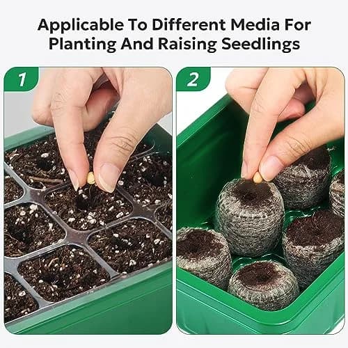 MIXC 10 Pack Seed Starter Tray with Humidity Dome, 120 Cells | Reusable Green Planter Kit thumbnail 6