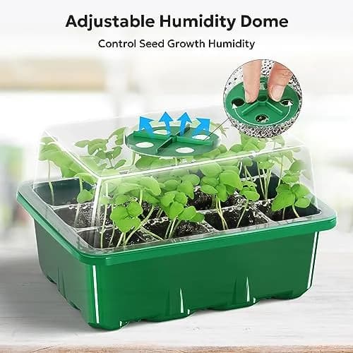 MIXC 10 Pack Seed Starter Tray with Humidity Dome, 120 Cells | Reusable Green Planter Kit thumbnail 3