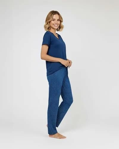 Real Essentials Women's Pajama Sets Short Sleeve | Silky Soft, Relaxed Fit, 2-Pack, US Sizing thumbnail 6