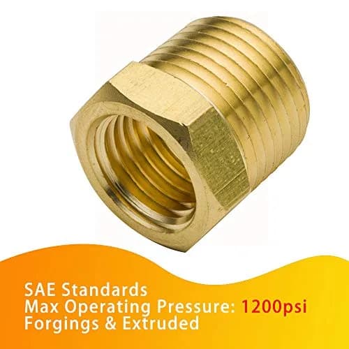 Legines NPT Bushing 3/4" Male x 3/8" Female | Brass Pipe Fitting for High-Pressure Use thumbnail 2