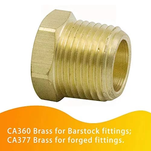 Legines NPT Bushing 3/4" Male x 3/8" Female | Brass Pipe Fitting for High-Pressure Use thumbnail 3