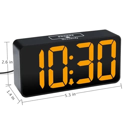 DreamSky Small Digital Alarm Clock for Bedroom with Large Big Numbers | Bright 2-inch LED Display, Adjustable Alarm & USB Charging thumbnail 7