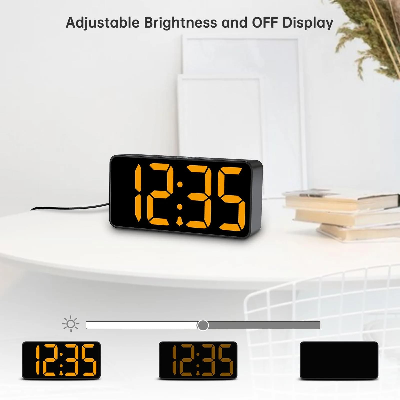 DreamSky Small Digital Alarm Clock for Bedroom with Large Big Numbers | Bright 2-inch LED Display, Adjustable Alarm & USB Charging - view 3