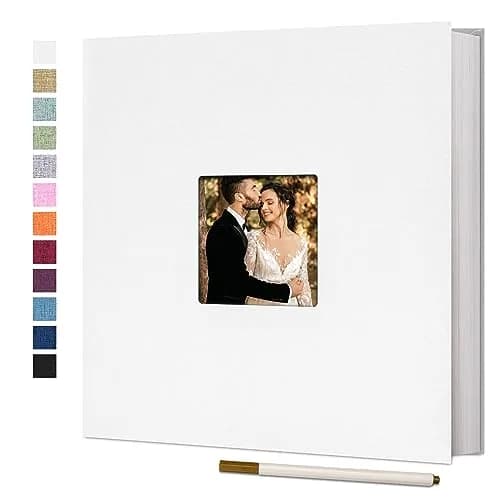 Vienrose Self Adhesive Photo Album 11"x10.6" | Linen Scrapbook for 4x6 & 8x10 Photos, 40 Pages thumbnail 1