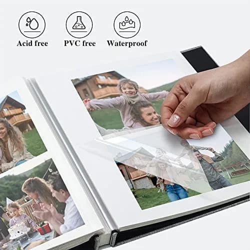 Vienrose Self Adhesive Photo Album 11"x10.6" | Linen Scrapbook for 4x6 & 8x10 Photos, 40 Pages thumbnail 4