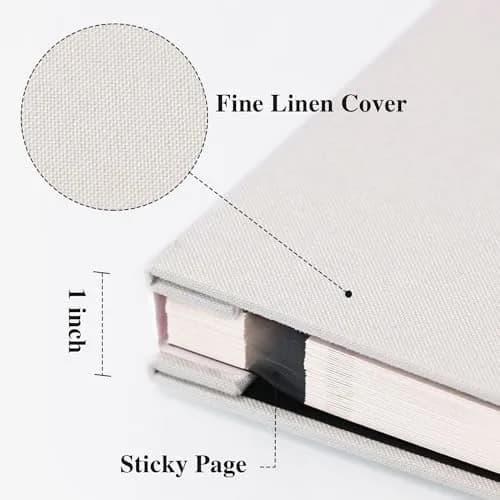 Vienrose Self Adhesive Photo Album 11"x10.6" | Linen Scrapbook for 4x6 & 8x10 Photos, 40 Pages thumbnail 3