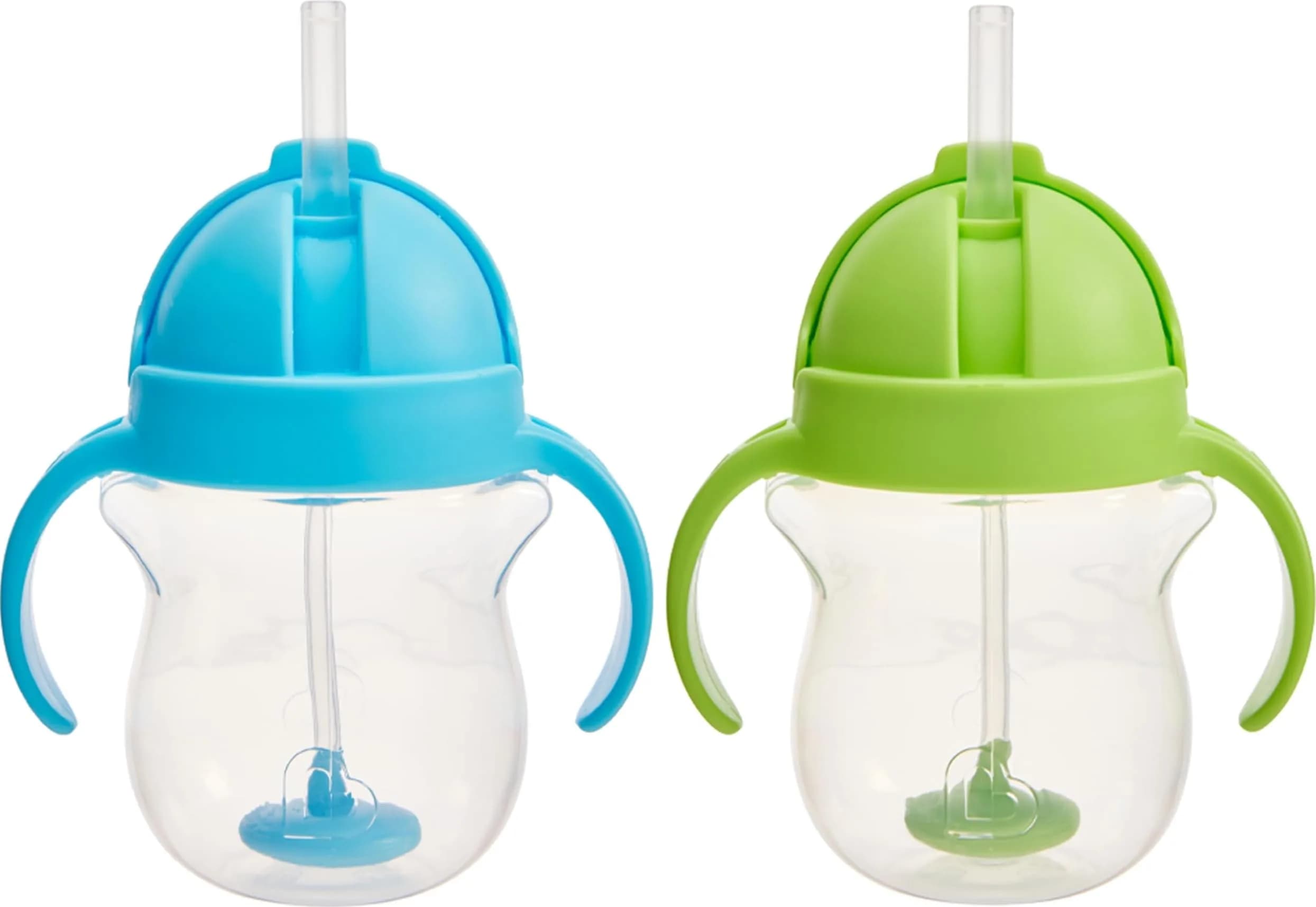 Munchkin Any Angle Blue/Green Trainer Sippy Cups - 2 Count, Spill Proof Weighted Straw Toddler Cups - main product image