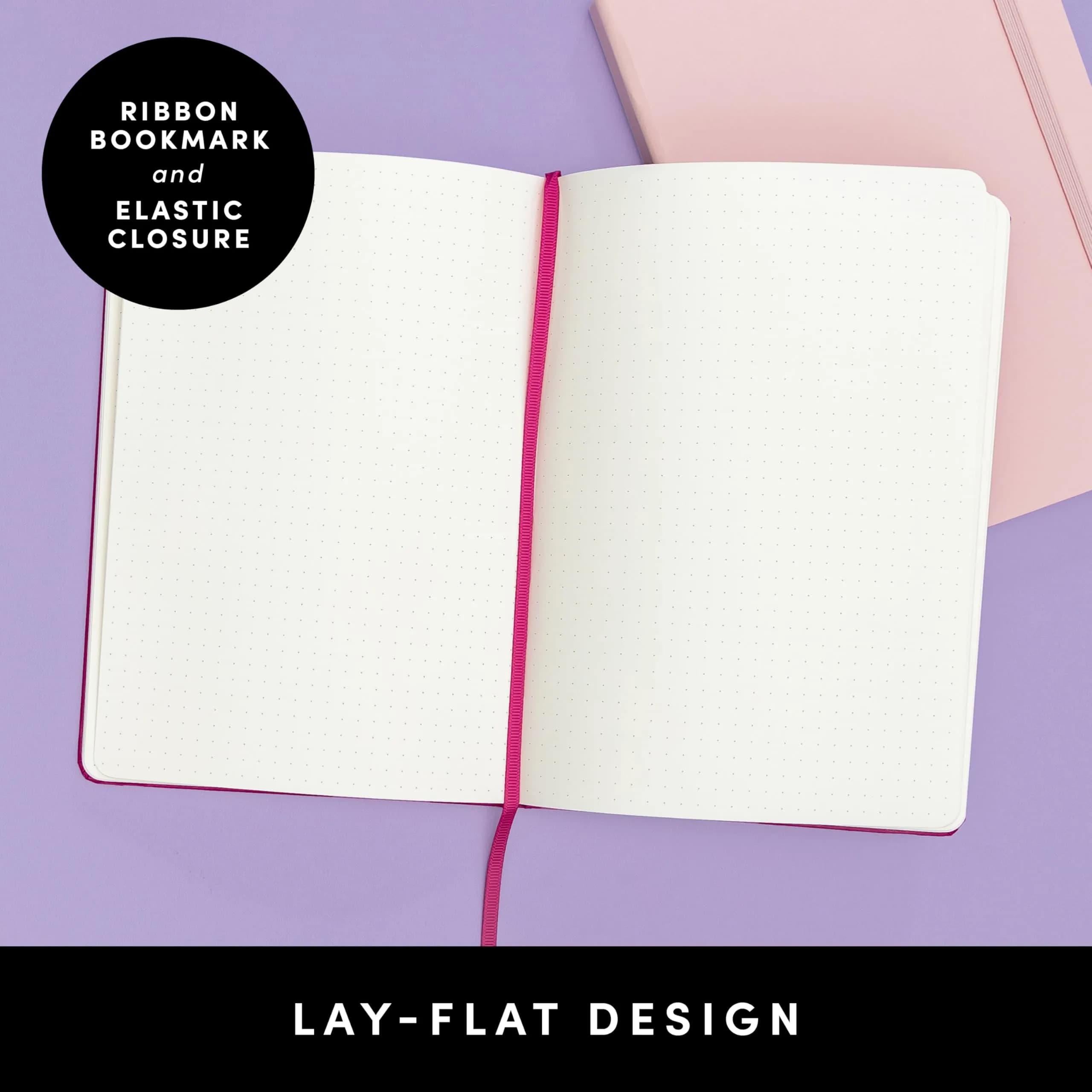 PAPERAGE Dotted Journal Notebook Medium (5.6 x 8 in) - Classic Black Cover | Acid-Free Paper - view 3