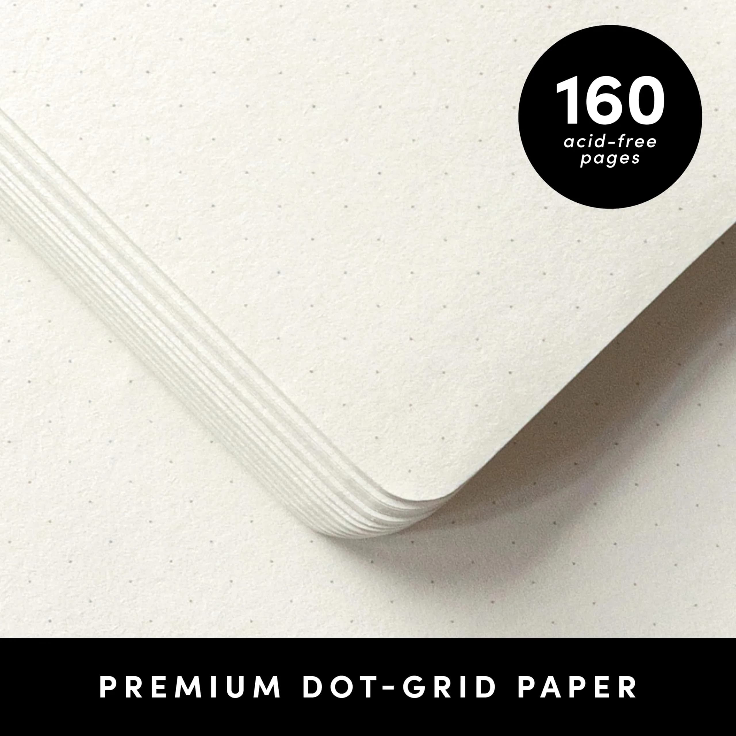 PAPERAGE Dotted Journal Notebook Medium (5.6 x 8 in) - Classic Black Cover | Acid-Free Paper - view 4