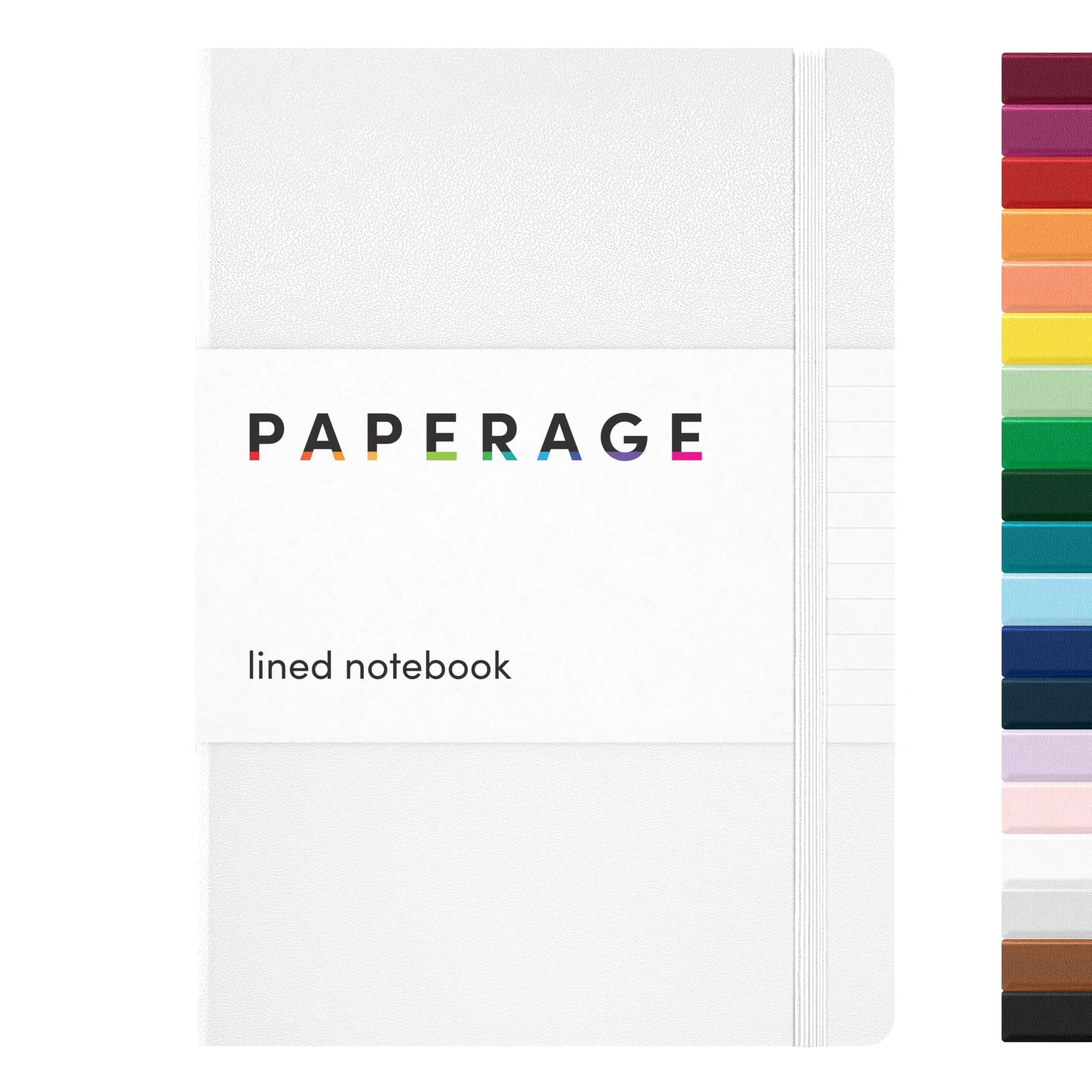 PAPERAGE Lined Journal Notebook, Hardcover Journal for Work, School & Note Taking, 160 Pages, 5.6" x 8", College Ruled, White