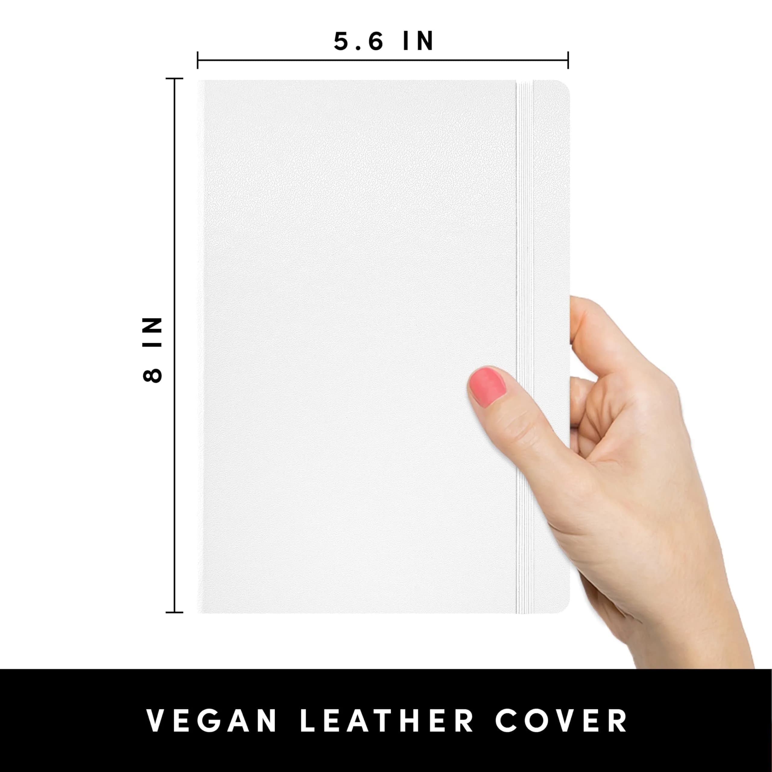 PAPERAGE Lined Journal Notebook, Hardcover Journal for Work, School & Note Taking, 160 Pages, 5.6" x 8", College Ruled, White - view 2