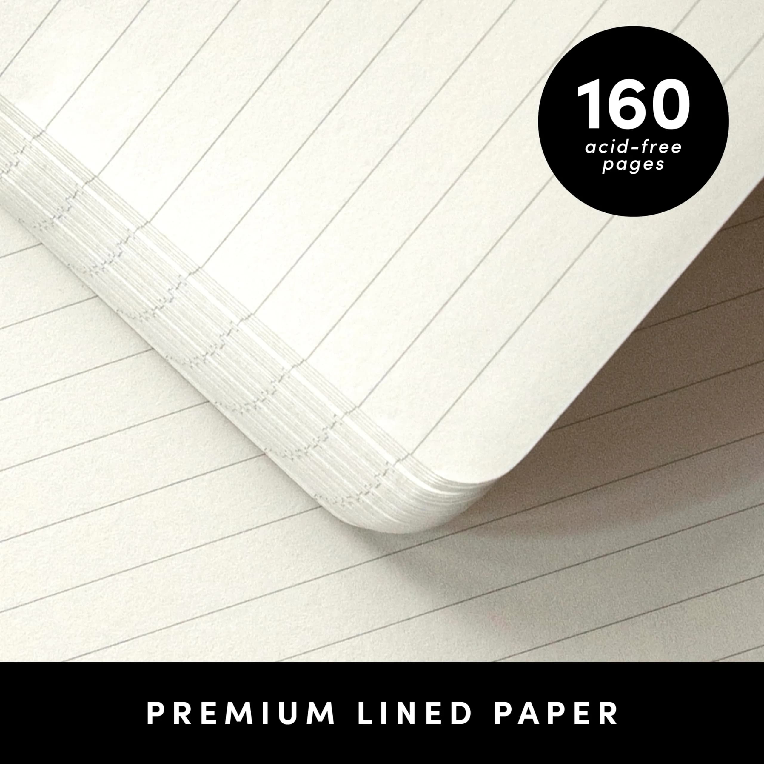 PAPERAGE Lined Journal Notebook, Hardcover Journal for Work, School & Note Taking, 160 Pages, 5.6" x 8", College Ruled, White - view 4