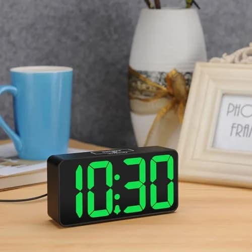 DreamSky Small Digital Alarm Clock with Large Green LED Numbers & USB Charging Port | Bedside Table Clock with Dimmer & Snooze thumbnail 5