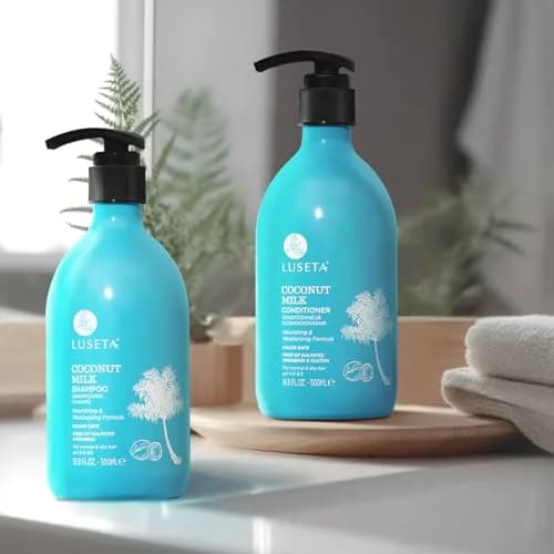 L LUSETA Coconut Oil Shampoo and Conditioner for Dry Hair 16.9oz*2 | Nourishing Hydration with Natural Oils thumbnail 5