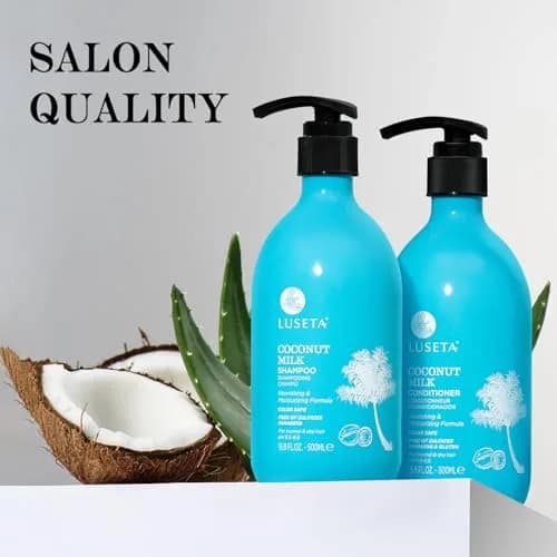 L LUSETA Coconut Oil Shampoo and Conditioner for Dry Hair 16.9oz*2 | Nourishing Hydration with Natural Oils thumbnail 3