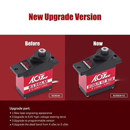 AGFRC 4.5kg Titanium Gear Sub-Micro RC Servo (B13DLM V2) | High Precision Digital Micro Servo for RC Vehicles thumbnail 2