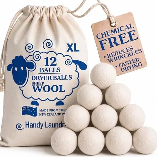 Handy Laundry Wool Dryer Balls 12-Pack, Reusable Natural Fabric Softener | 0.69 kg (1.52 lb) Pack thumbnail 1