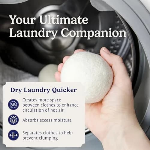 Handy Laundry Wool Dryer Balls 12-Pack, Reusable Natural Fabric Softener | 0.69 kg (1.52 lb) Pack thumbnail 4