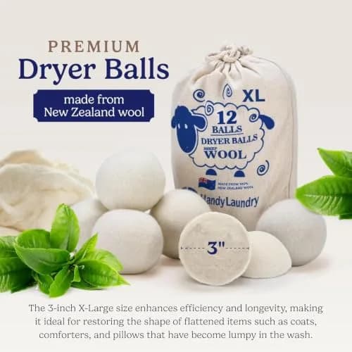 Handy Laundry Wool Dryer Balls 12-Pack, Reusable Natural Fabric Softener | 0.69 kg (1.52 lb) Pack thumbnail 3