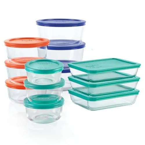 Pyrex Simply Store Glass Food Storage Containers Set 12-Pack | Airtight & Leak Resistant for Kitchen Pantry thumbnail 1