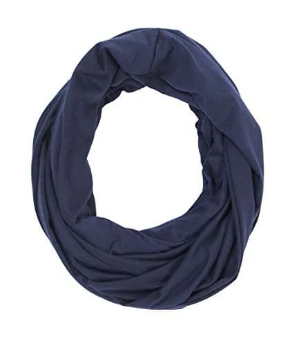 LK Baby Nursing Scarf for Breastfeeding Privacy Cover Infinity Scarf Soft, Navy Blue thumbnail 4