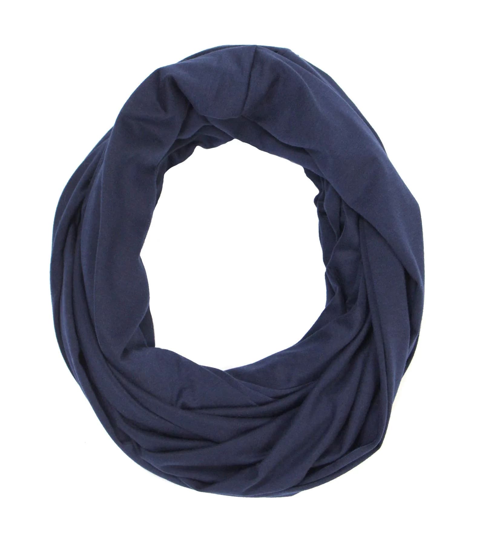 LK Baby Nursing Scarf for Breastfeeding Privacy Cover Infinity Scarf Soft, Navy Blue - view 4