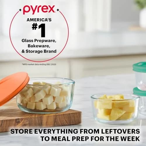 Pyrex Simply Store 16-Piece Small Glass Food Storage Containers Set with Lids | Airtight & Leak Resistant thumbnail 5