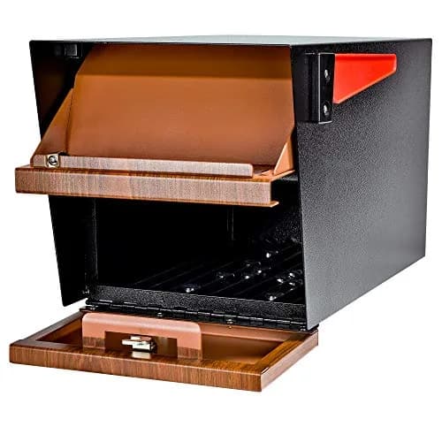 Mail Boss Mail Manager Locking Post Mount Mailbox | USPS Approved, Wood Grain Finish, Heavy-Gauge Steel thumbnail 9