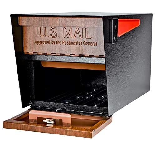 Mail Boss Mail Manager Locking Post Mount Mailbox | USPS Approved, Wood Grain Finish, Heavy-Gauge Steel thumbnail 2