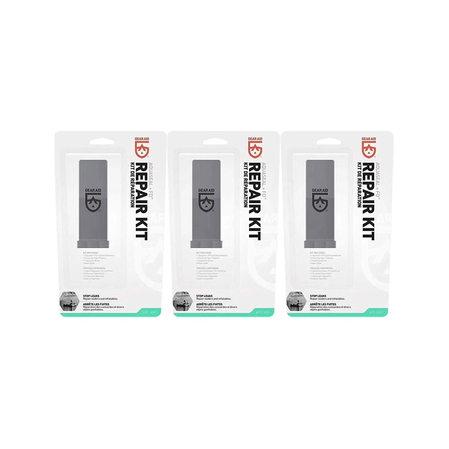 GEAR AID Aquaseal Wader and Boot Repair Kit 3 Pack | Waterproof Adhesive and Patch Kit for Neoprene, GORE-TEX, and Outdoor Gear — Clear