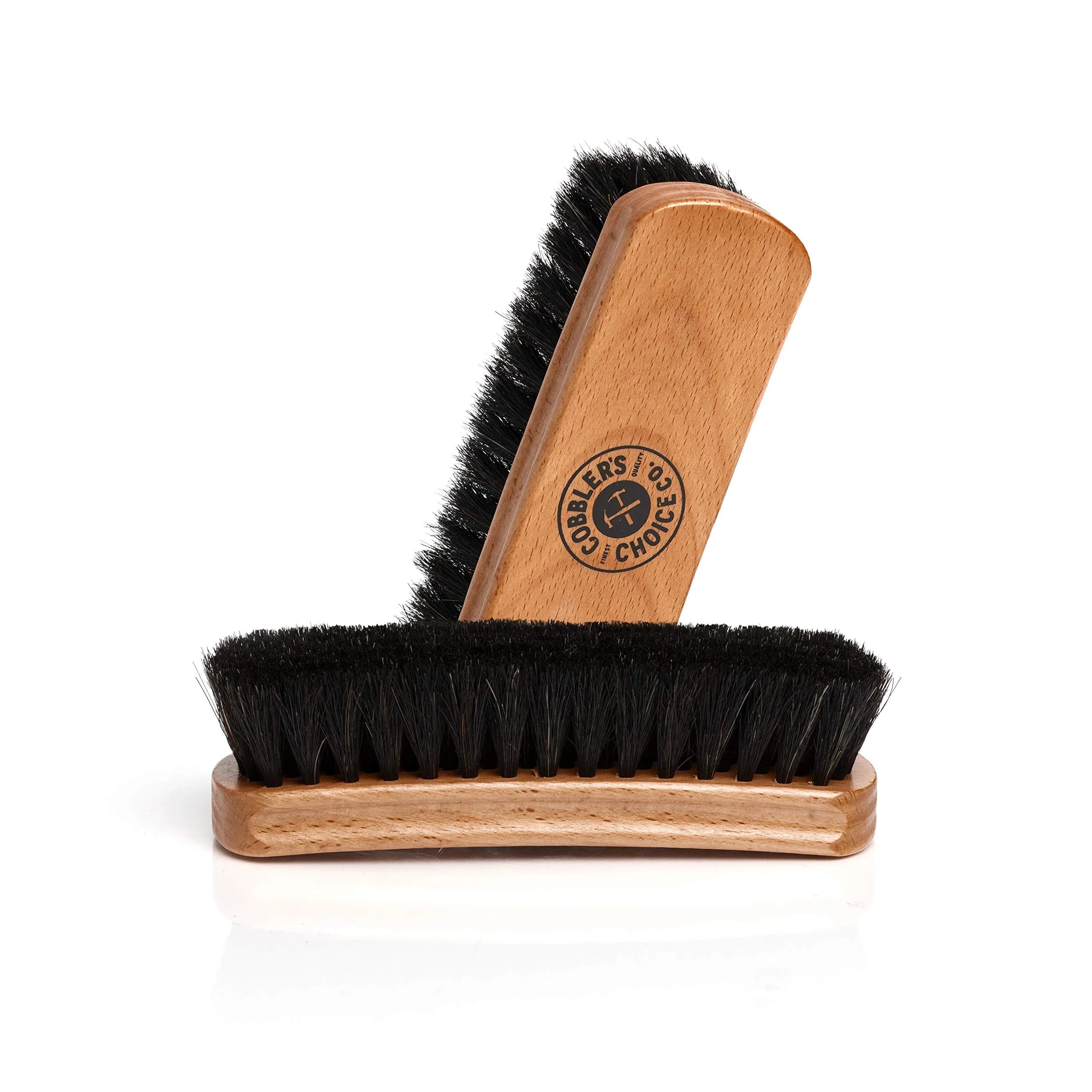 Cobbler's Choice Horsehair Shoe Brush - Premium Shoe Shine & Polish Brush for Leather, Tan (1-Pack) - main product image