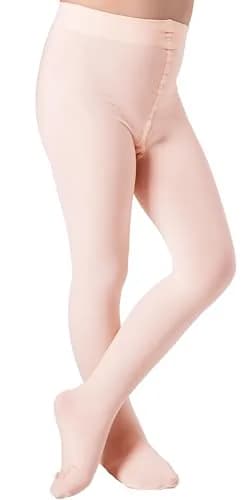 DIPUG Girls Ballet Tights Size 5-8 Years | Soft, Durable & Breathable Pink Footed Dancewear thumbnail 1