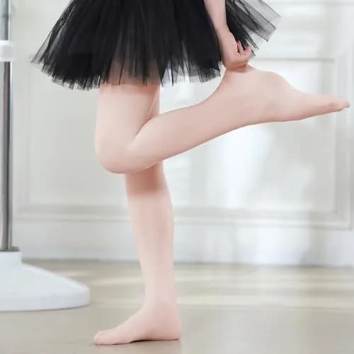 DIPUG Girls Ballet Tights Size 5-8 Years | Soft, Durable & Breathable Pink Footed Dancewear thumbnail 4