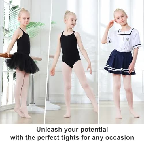 DIPUG Girls Ballet Tights Size 5-8 Years | Soft, Durable & Breathable Pink Footed Dancewear thumbnail 5