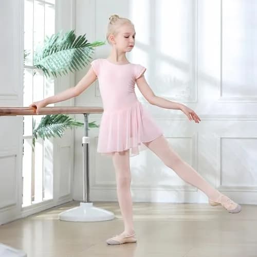 DIPUG Girls Ballet Tights Size 5-8 Years | Soft, Durable & Breathable Pink Footed Dancewear thumbnail 3
