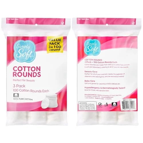 Simply Soft Cotton Rounds 300 Count | 4-Layer, Absorbent, Lint-Free for Makeup & Skincare thumbnail 8