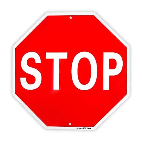 Enjoyist Stop Sign 12" x 12" (30cm x 30cm) 40 Mil Rust-Free Aluminum | Reflective UV Protected Weatherproof Warning Sign thumbnail 1