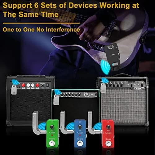 Getaria GWS-8 Wireless Guitar System Transmitter Receiver Set | 2.4GHz Uncompressed Signal, 100ft Range, Rechargeable thumbnail 6