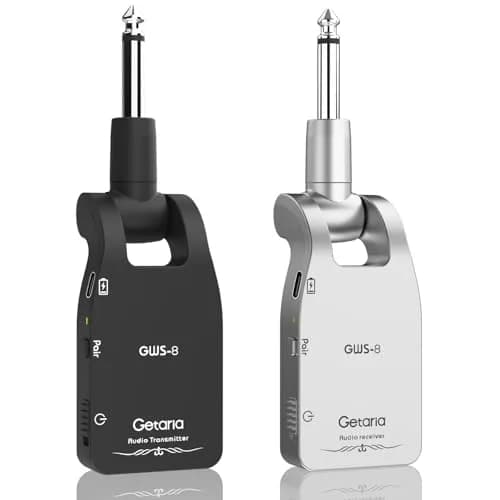 Getaria GWS-8 Wireless Guitar System Transmitter Receiver Set | 2.4GHz Uncompressed Signal, 100ft Range, Rechargeable thumbnail 1
