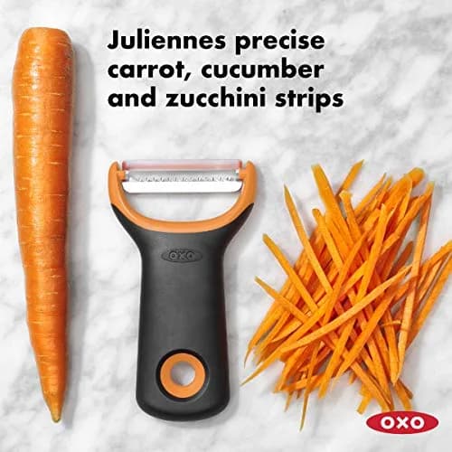 OXO Good Grips Julienne Prep Peeler | Creates Precise Vegetable Strips for Healthy Dishes thumbnail 3