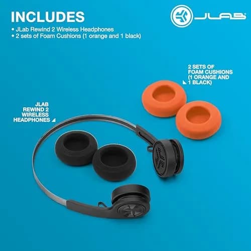 JLab Rewind 2 Retro Wireless On-Ear Headphones | 20+ Hour Playtime, EQ3 Sound, Google Fast Pair thumbnail 7