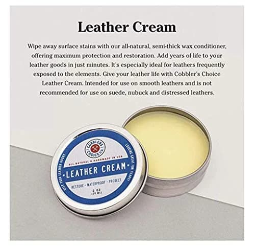 Cobbler's Choice Leather Cream - Deep Condition & Protect Shoes, Boots & Bags with Beeswax (59 ml) thumbnail 2