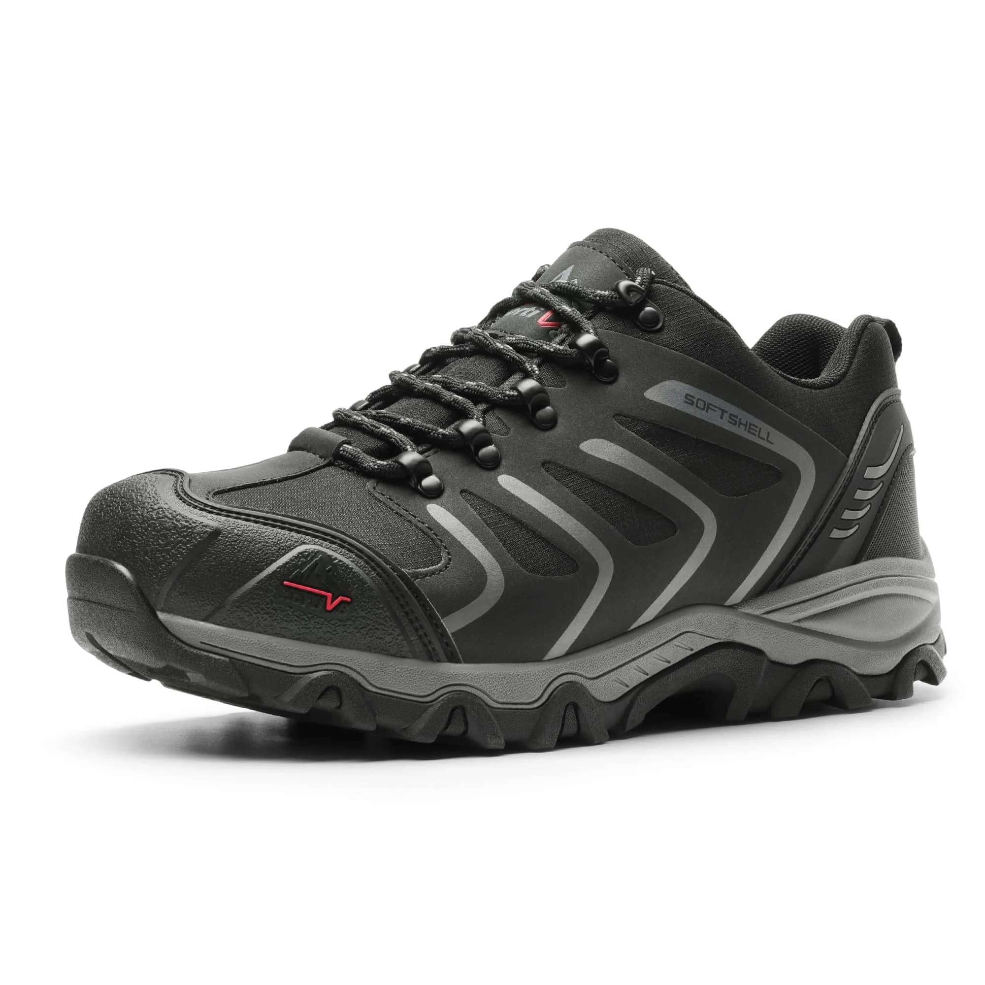 NORTIV 8 Men's Waterproof Hiking Shoes Low Top Black/Dark/Grey 23.6cm (9.3in) — Black/Dark/Grey